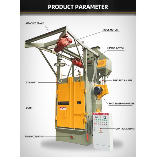 Large Section Steel Shot Blasting Machine Hook Type