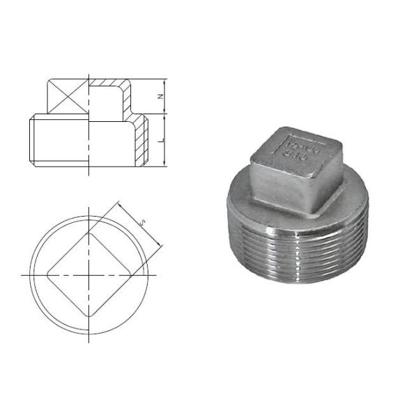Stainless Steel CF8M And CF8 1000 Wog Square Plug BSP JIS Thread
