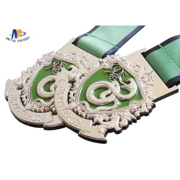 3D Design And Cut Out Custom Award Medals Color Filled With Heat Transfer Lanyard