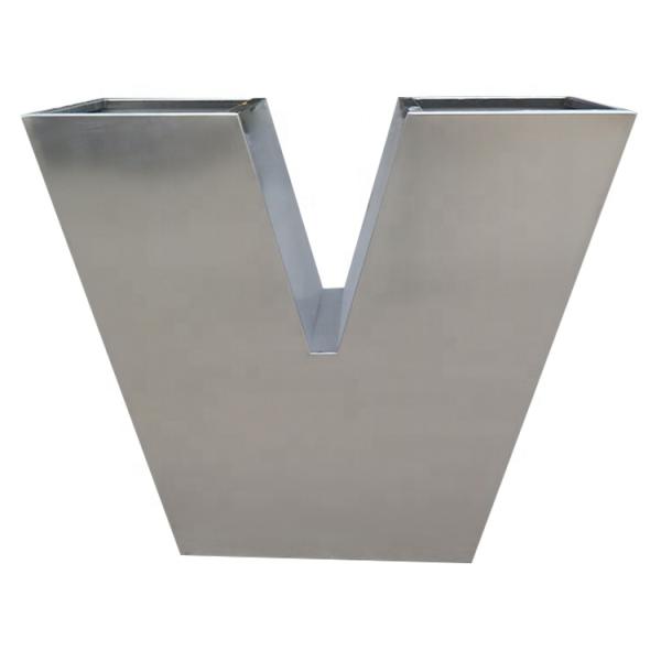 Customized Design Letter Shape Flower Pot Outdoor Stainless Steel Planter Pot Shopping Mall Plaza Flower Box