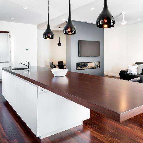 PVC Vinyl Flat Panel Kitchen Cupboards Furniture Islands Handless Kitchen Cabinets
