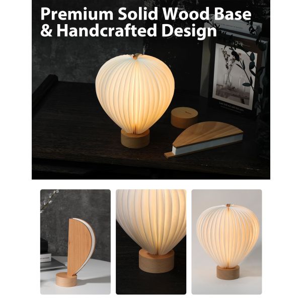 Folding LED Table Paper Mache Balloon Lantern Origami Hanging Light