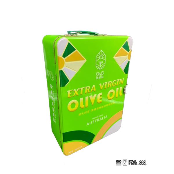 DADI Elegant Olive Oil Gift Hang Box Luxurious Festival Present with Two Bottles Inside Food Oil Can