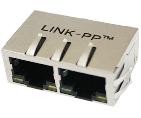 Разъем RJ45 ЭПИЦЕНТРА ДЕЯТЕЛЬНОСТИ двойной с краном Magnetics вниз, основание 100/1000 189844898