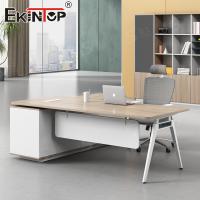 L-shaped Executive Table Office Desk with Metal Legs Custom Made Desk
