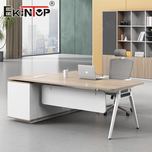 L-shaped Executive Table Office Desk with Metal Legs Custom Made Desk