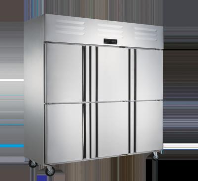 Two Compressor 6 Door Commercial Freezer Food Grade Stainless Steel