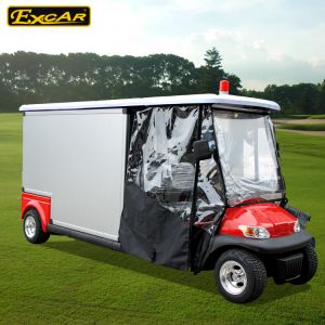 Red 2 Passenger 48V Electric Ambulance Car For Emergency Closed Type