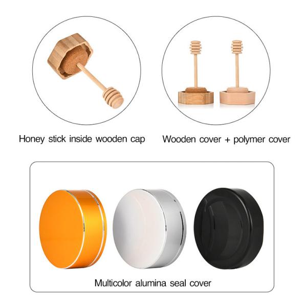 опарникы меда геометрического шестиугольника 380ml стеклянные с крышкой металла