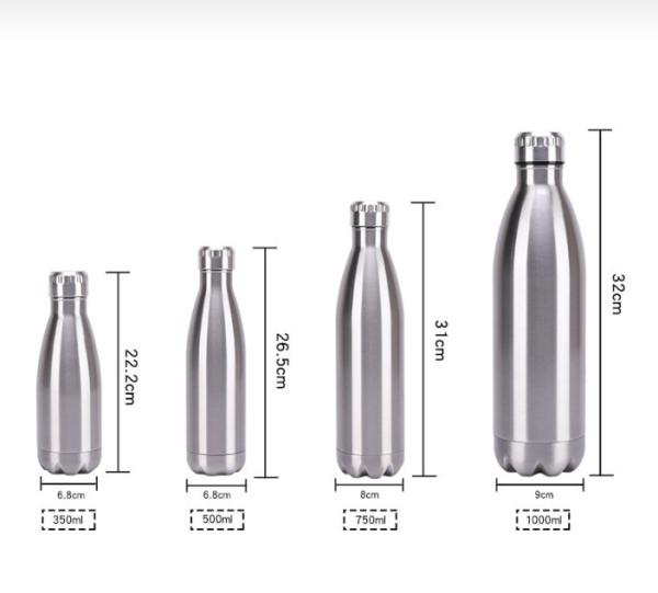 Gráfico de 17 oz de aço inoxidável garrafas de água isoladas de parede dupla de vácuo reutilizável cálice esportivo à prova de vazamento