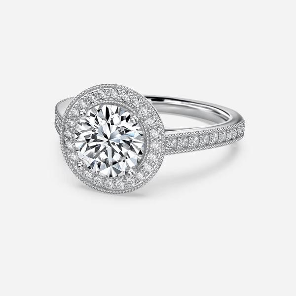 IGI Lab Grown Halo Diamond Ring VVS Clarity HPHT Pear Cut