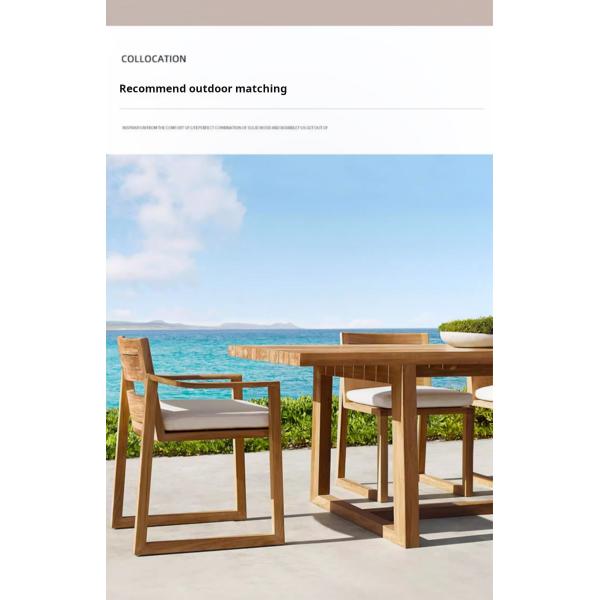 OEM Nordic Simple Outdoor Teak Wood Dining Table And Chairs