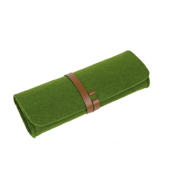 7.5*20.5 Cm Felt Pencil Case , Felt Pencil Bag With Screen Printing Leather Belt