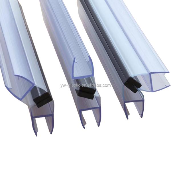 Recinto de ducha con banda de sellado de la puerta de pantalla magnética y puerta de vidrio sin marco de PVC personalizada