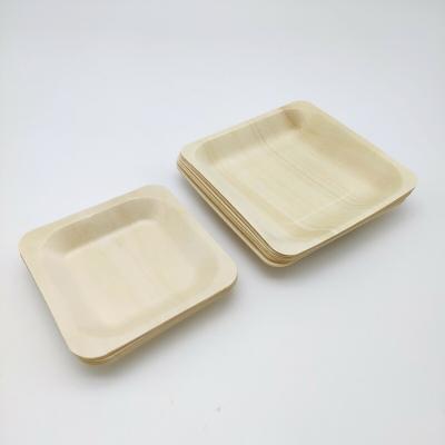 Utensílios de mesa de madeira descartáveis do vidoeiro amigável de Eco do quadrado para a bola de peixes Dim Sum do sushi