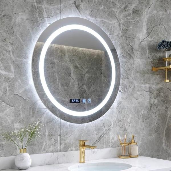Round Anti Fog LED Bathroom Vanity Mirror Waterproof Touch Switch