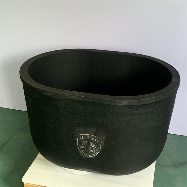 Thermal Shock Resistance Clay Graphite Crucible Cylindrical Crucible For Melting / Casting