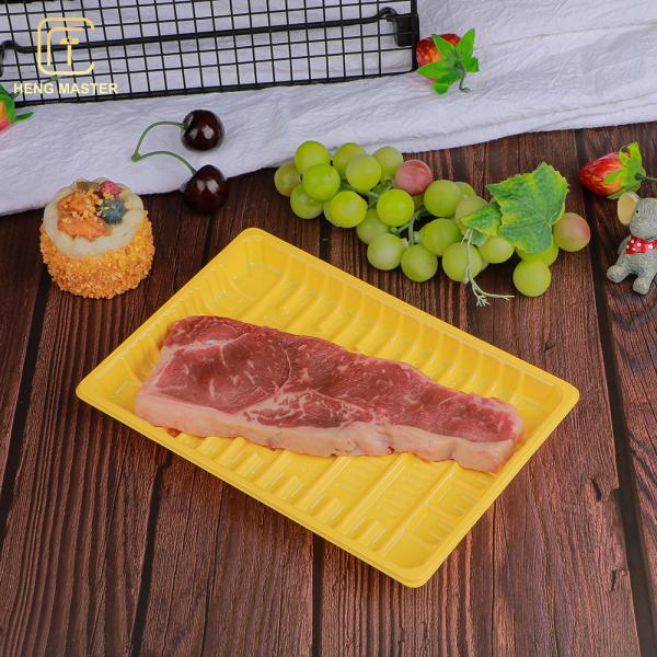 Hengmaster Plastic Disposable Vegetable Tray Yellow Color