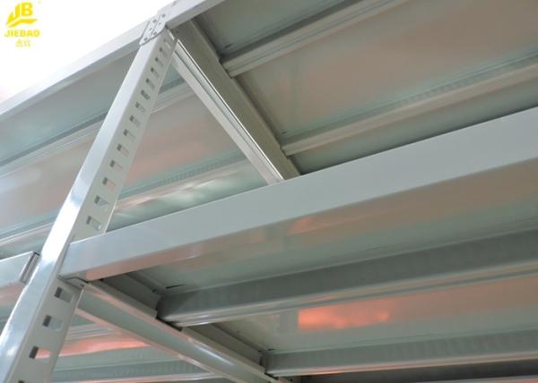 Iron Light Duty Metal Shelving With Boltless Assembly 4 Levels Steel Layer Gray White
