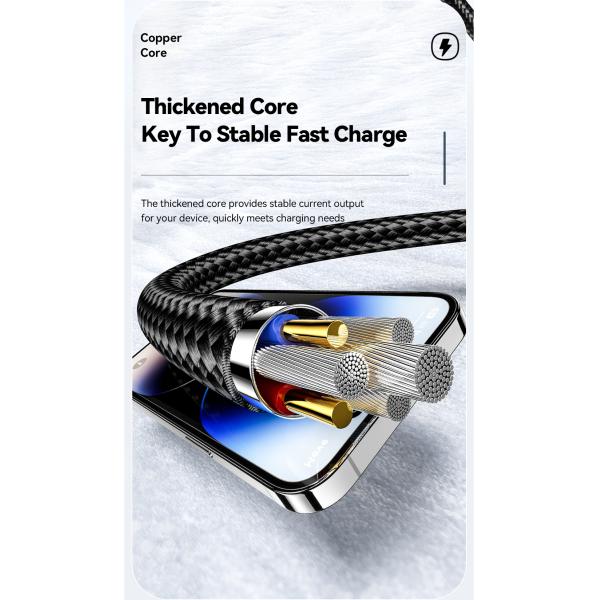 ESSAGER ES-X49 65W Usb to Type C Lightning 4 in 1 Charger Data Cable for Phone Laptop