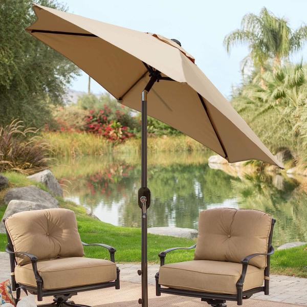 Patio Umbrella, Yard Umbrella Push Button Tilt Crank, Terrace Garden Restaurant Patio Parasol Outdoor Umbrella