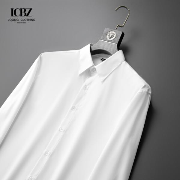 Простая окрашенная нормальная фигура 100% хлопчатобумажная длинная рукава большая рубашка для мужчин