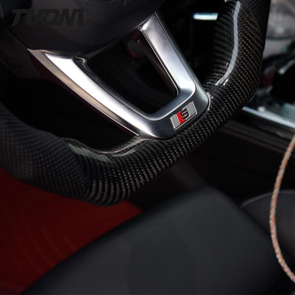Black Perforated Leather Audi Carbon Fiber Steering Wheel LED Display