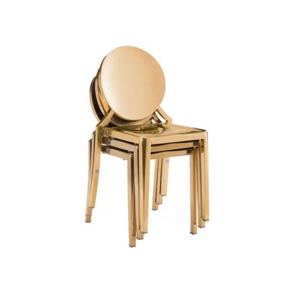 Hot sales Gold Stackable Stainless Steel frame Round back Armless Dining chair