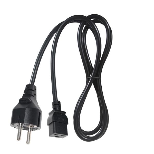 EU CEE7/7 3ピン電源コード、ストリップワイヤー付き 220-240V
