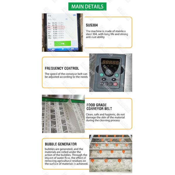 Стиральная машина овоща SUS 304 грибов перцев