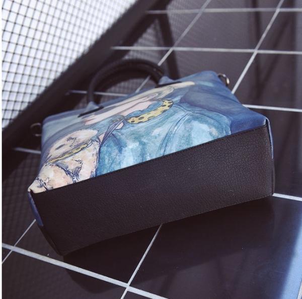 2016 new European and American star woven handbag trend shoulder diagonal female