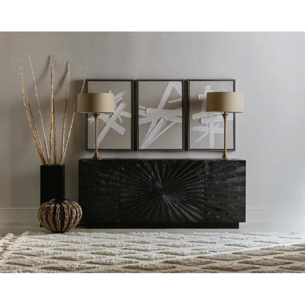 Mirrored Metal Sideboard Cabinet TV Stand Buffet Storage Unit OEM