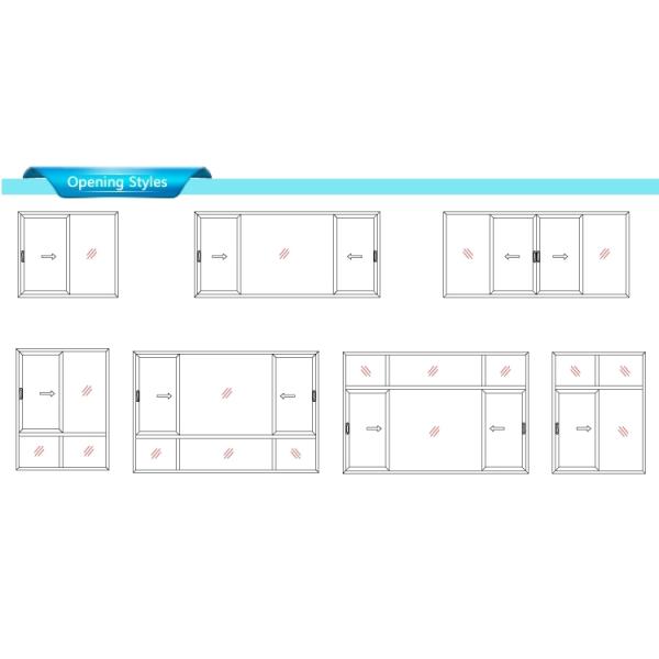 Residential 60 Series Aluminium Glass Sliding Windows With Mosquito Net