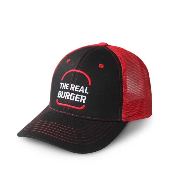 Custom Logo 6 Panel Trucker Cap Mesh Back Curved Brim SGS Approved