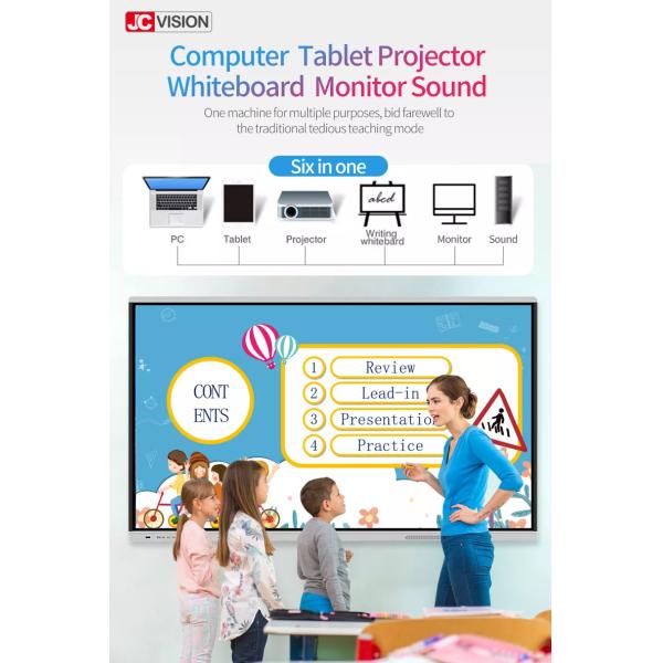 Касание взаимодействующее Whiteboard цифров Whiteboard 4K класса JCVISION воспитательное Multi