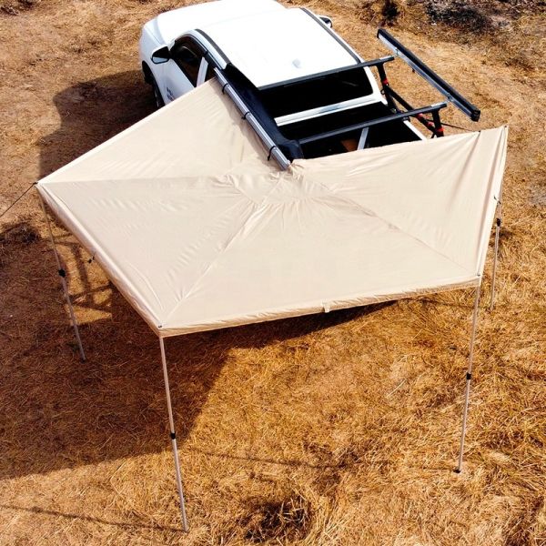 Factory Hot selling 270 degree aluminum alloy waterproof Oxford cloth car side tent outdoor camping sunshade canopy