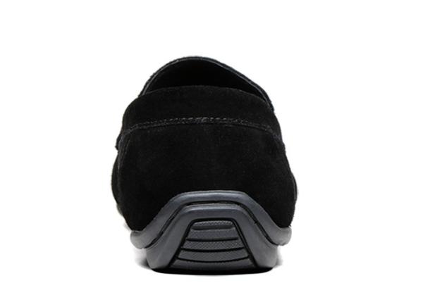 Summer Suede Loafers Mens Leather Moccasins Shoes , Mens Black Slip On Dress Shoes