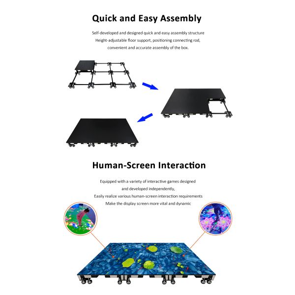 Built-in Sensing Chip 3d Intelligent Floor Screen LED Floor Tile Screen Interactive Sensing Floor Screen