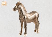 Statue animale décorative de Tableau de sculpture en cheval de figurines de Polyresin de feuille d'or