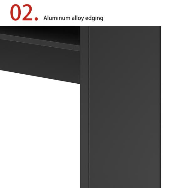 Escritorio de oficina largo y ergonómico de mobiliario comercial con cajones de almacenamiento y patas de altura ajustable