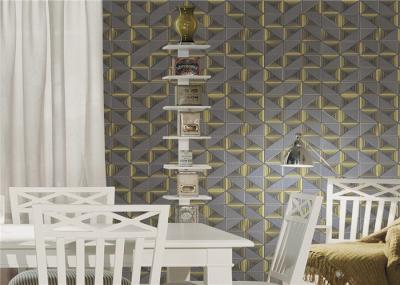 Paper Backed Geometric Design Wallpaper For Dining Room , PVC / Vinyl Surface