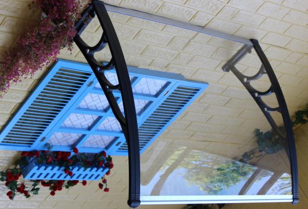 Waterproof Polycarbonate Patio Canopy , PC Door Canopy Awning Ain Shelter