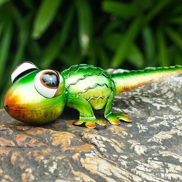 Jarda animal Art Outdoor Decor Creative Design do lagarto do metal multicolorido