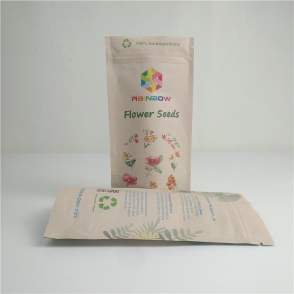 A soldadura térmica Compostable de Kraft do alimento ensaca Eco Digital amigável que imprime Logo Packaging feito sob encomenda