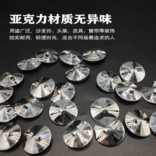 Modern Style Round Resin Crystal Button Yellow Acrylic for Sofa & Home Decor-for Bathroom & Living Room