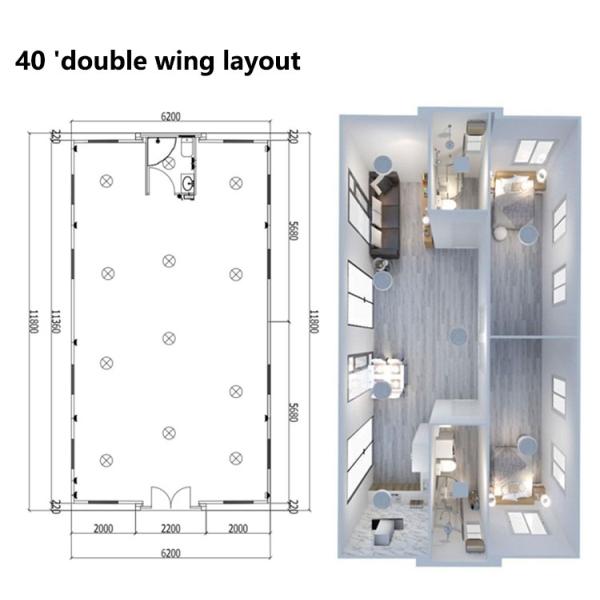 20 футовые красные стальные двери двойные крылья расширение коробки жилой контейнер на открытом воздухе