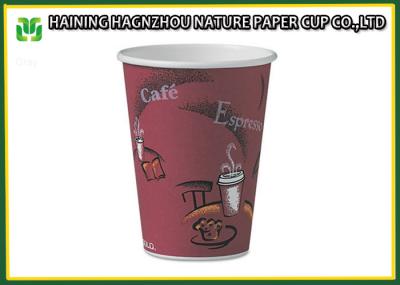 Cold Drinking 12 Ounce Paper Cups , Disposable Paper Coffee Cups With Plastic Lids