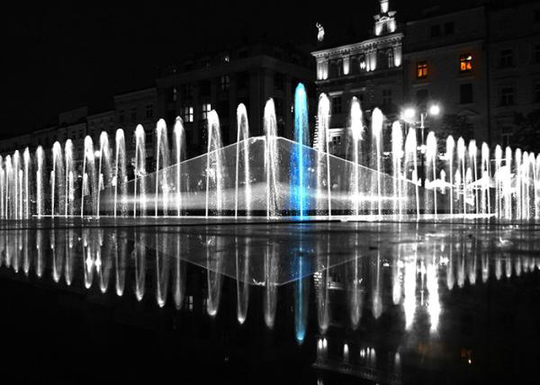 Plazza Floor Water Fountains For Dry Deck With Led Underwater Lights