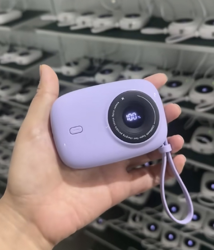Camera Fast Charging Power Bank 22.5W Built In Cable 10000mAh Portable Mini Wired Mobile Charger Gift Customizable Logo