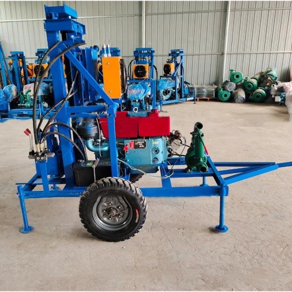 Máquina de perfuração de alta velocidade Máquina de perfuração de pequena dimensão Máquina de perfuração de água hidráulica Motor diesel de 150 m de profundidade